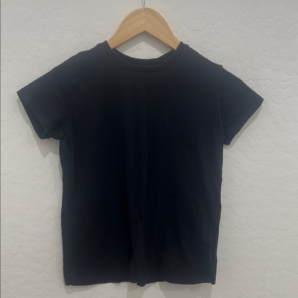 Lands' End Black Fitted Polo T-Shirt
